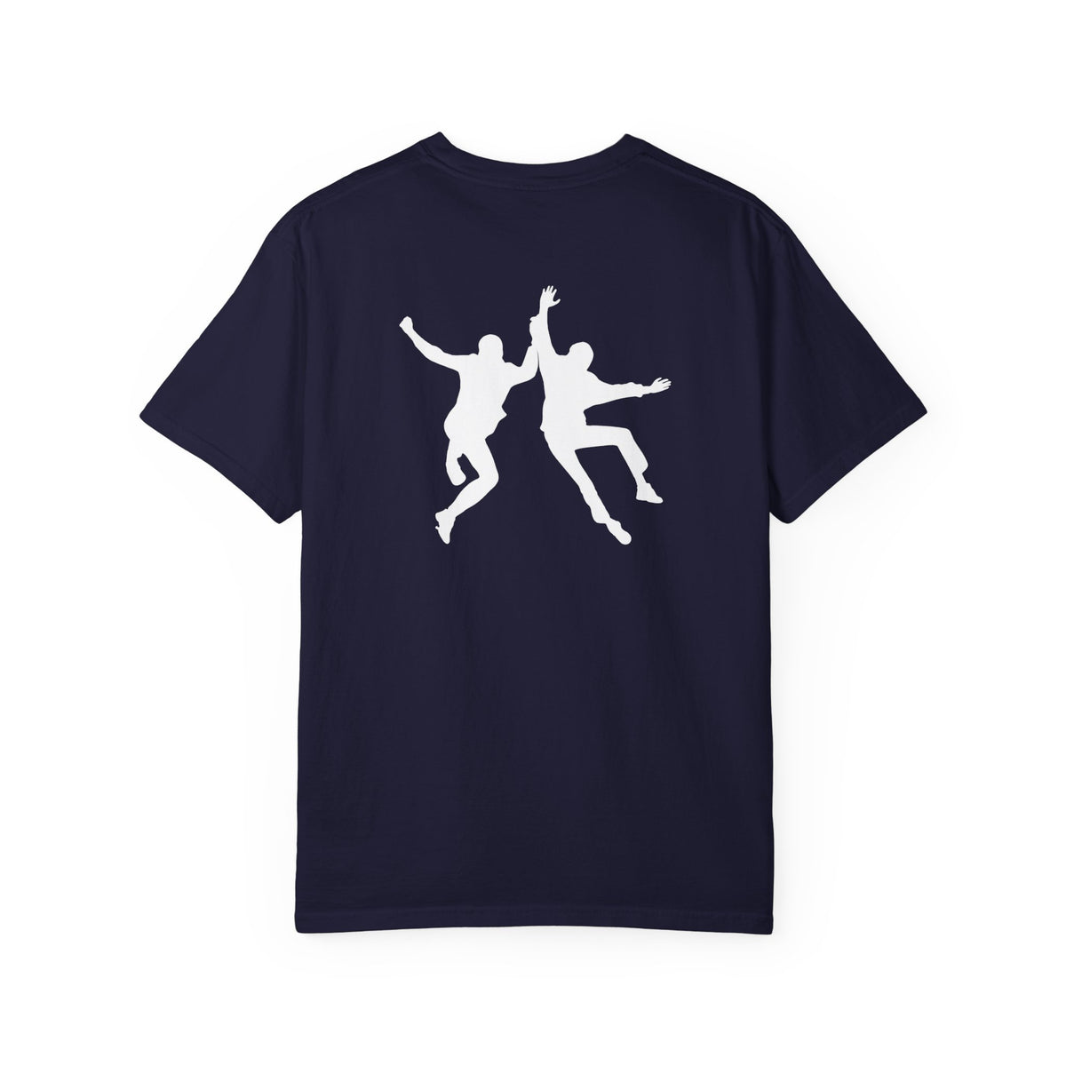 Jumping Twins Silhouettes T-shirt | Retro Jumping Duo Graphic