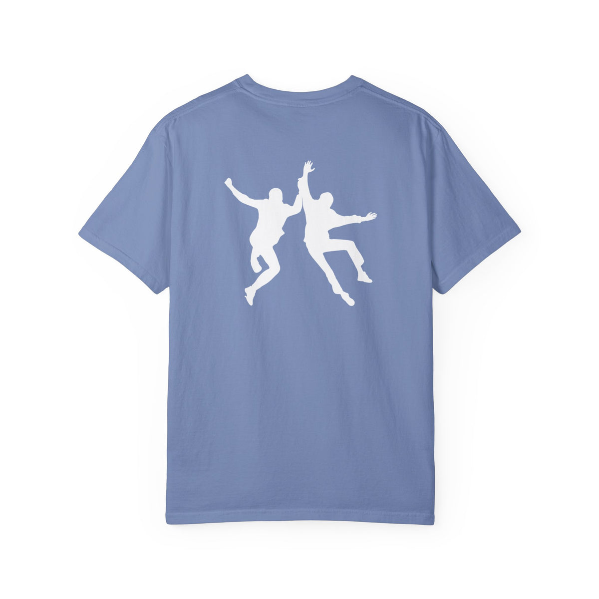 Jumping Twins Silhouettes T-shirt | Retro Jumping Duo Graphic