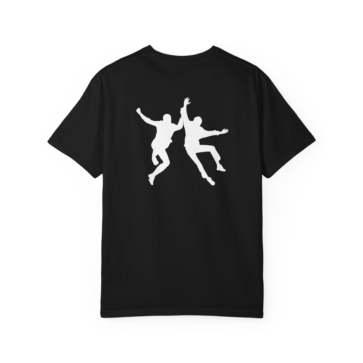 Jumping Twins Silhouettes T-shirt | Retro Jumping Duo Graphic